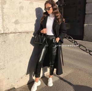 Zara Faux Leather Cargo Pants 
